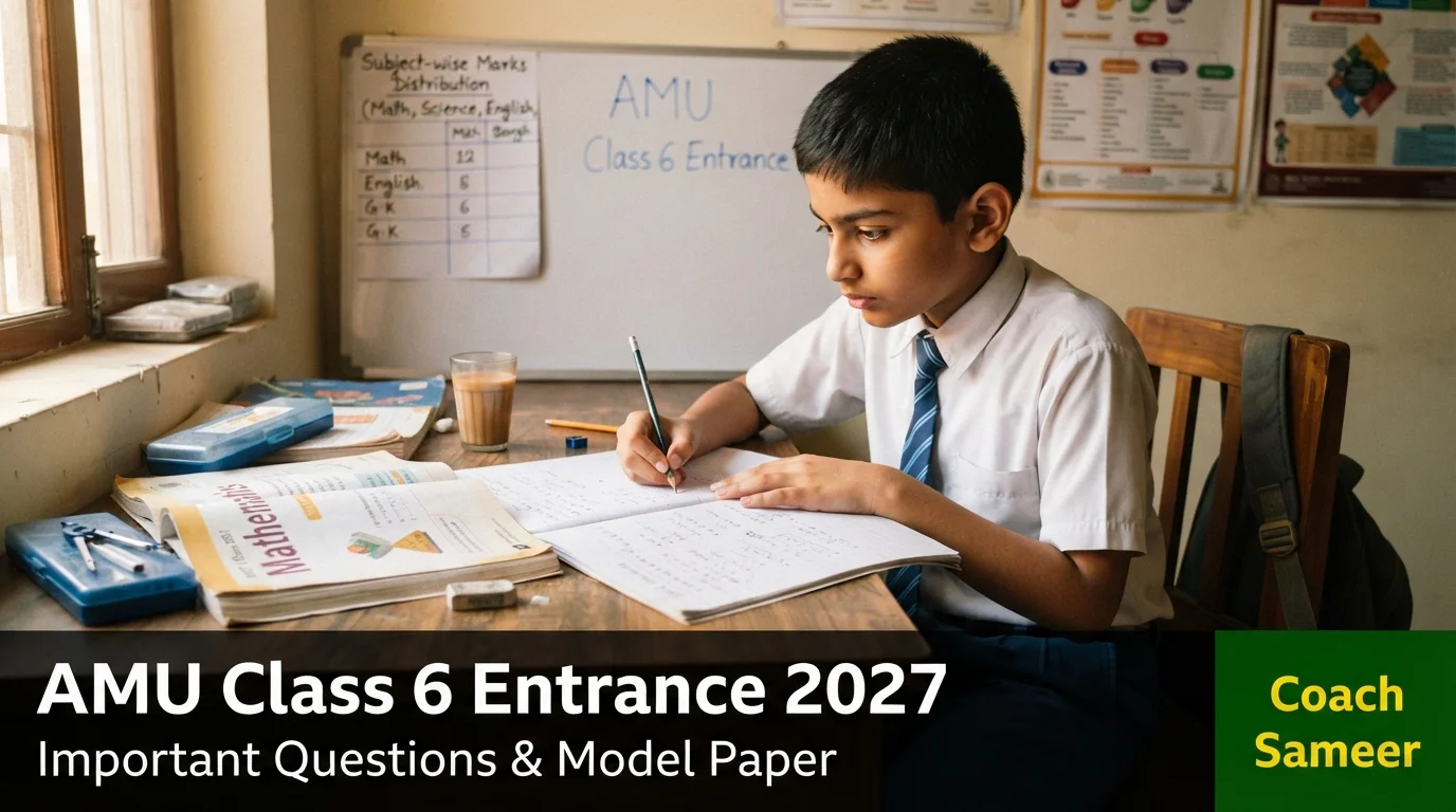 AMU Class 6 Entrance 2027 Important Questions - model paper PDF previous year papers exam pattern