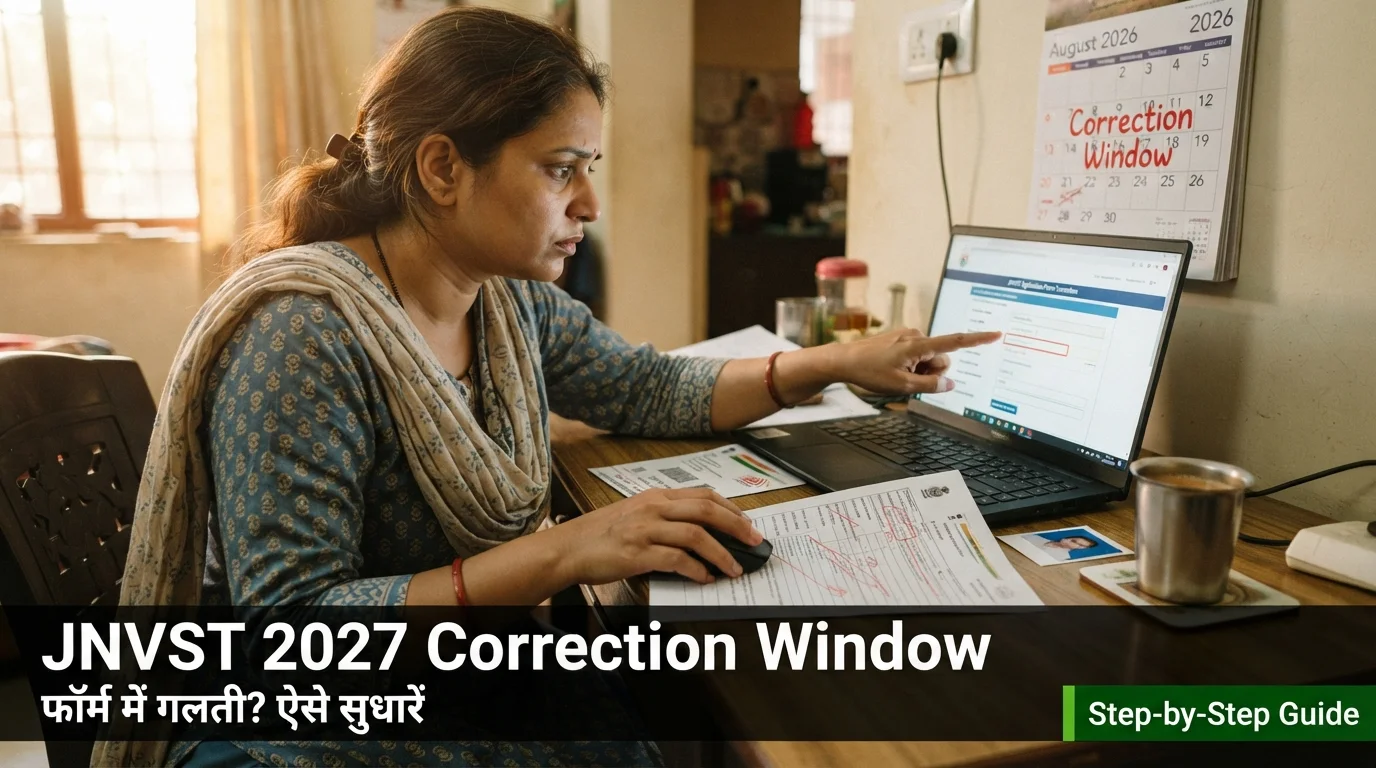 JNVST 2027 Correction Window - form edit details photo signature correction guide Hindi