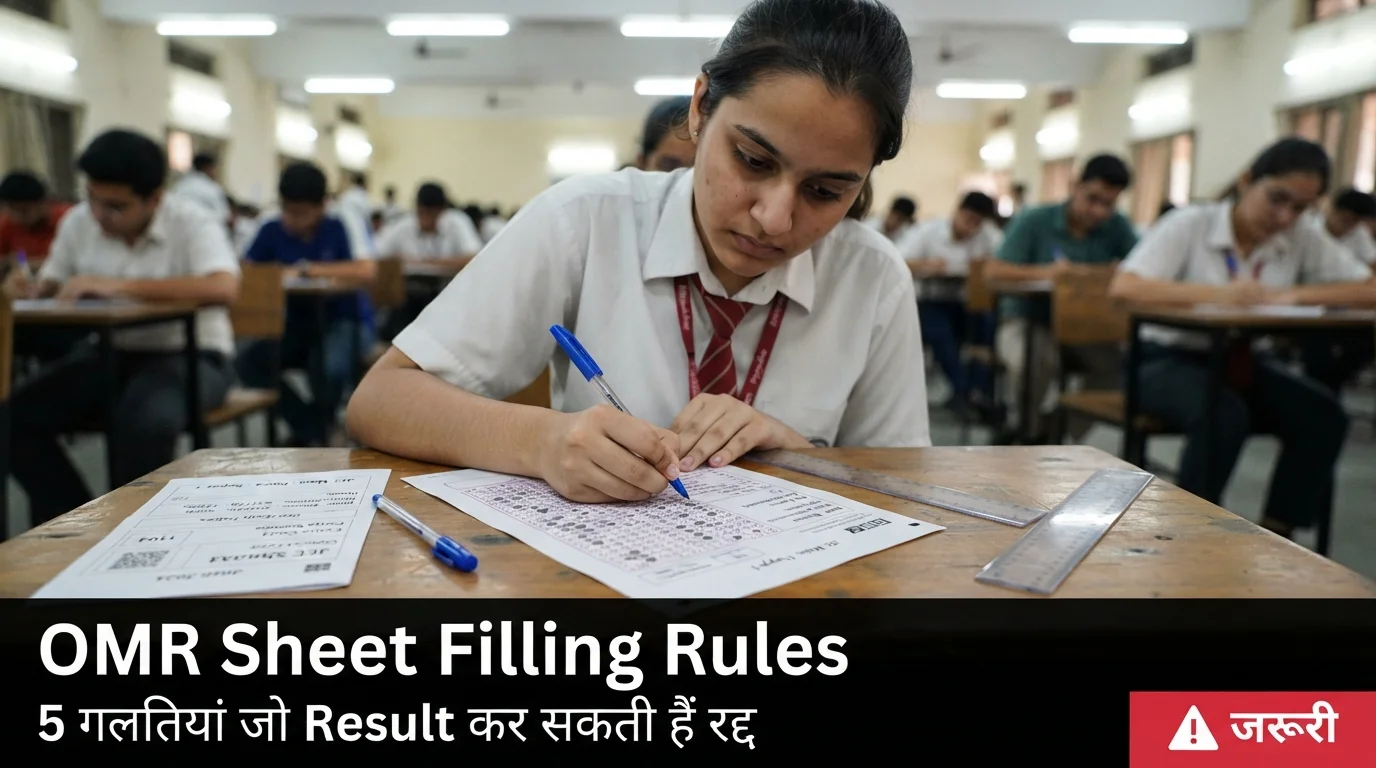 JNVST Class 6 OMR Sheet filling rules mistakes - Navodaya admit card OMR sheet correct way to fill